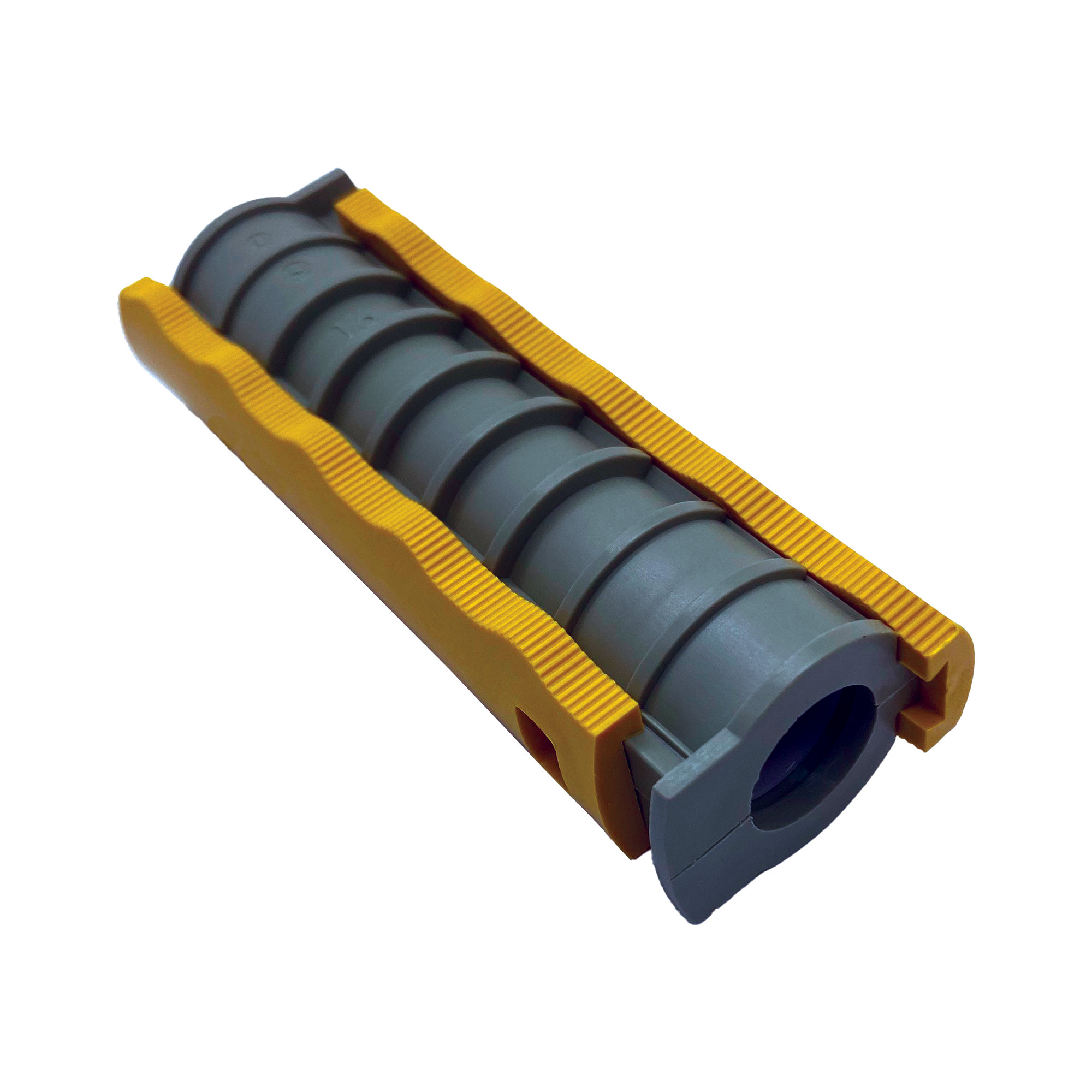 Excellent for use in repair scenarios or at jetting heads, the MicroDuct Split Coupler provides a high quality, air- and water-tight seal. The divisible halves allow for installation around pre-installed cables. 